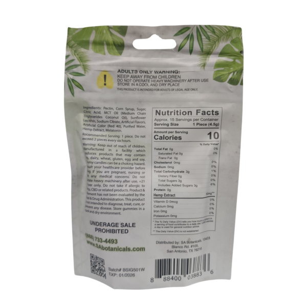 SA Botanicals CBD-Isolate Gummies 750mg - Image 5
